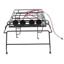 RC 1/10 Roof Luggage Rack with LED Light Bar for 1:10 Axial SCX10 RC Car Crawler Parts