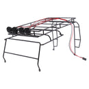 RC 1/10 Roof Luggage Rack with LED Light Bar for 1:10 Axial SCX10 RC Car Crawler Parts