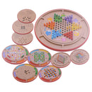 Multifunctional 10 in 1 Chess Game Board Game Set for Kids Adult Portable Wooden Toys