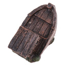 DIY Retro Resin Craft Wood Boat Model Figure Toys Micro Garden Decor Ornaments Miniature Accessories