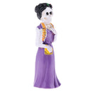 Purple Resin Woman Human Skull Model Miniature Statue for House Garden Yard Office Decoration