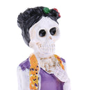 Purple Resin Woman Human Skull Model Miniature Statue for House Garden Yard Office Decoration