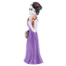 Purple Resin Woman Human Skull Model Miniature Statue for House Garden Yard Office Decoration