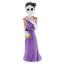 Purple Resin Woman Human Skull Model Miniature Statue for House Garden Yard Office Decoration