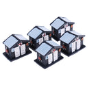 5PCS Resin Mini Miniatures Emergency House Figurine Home Garden Decoration