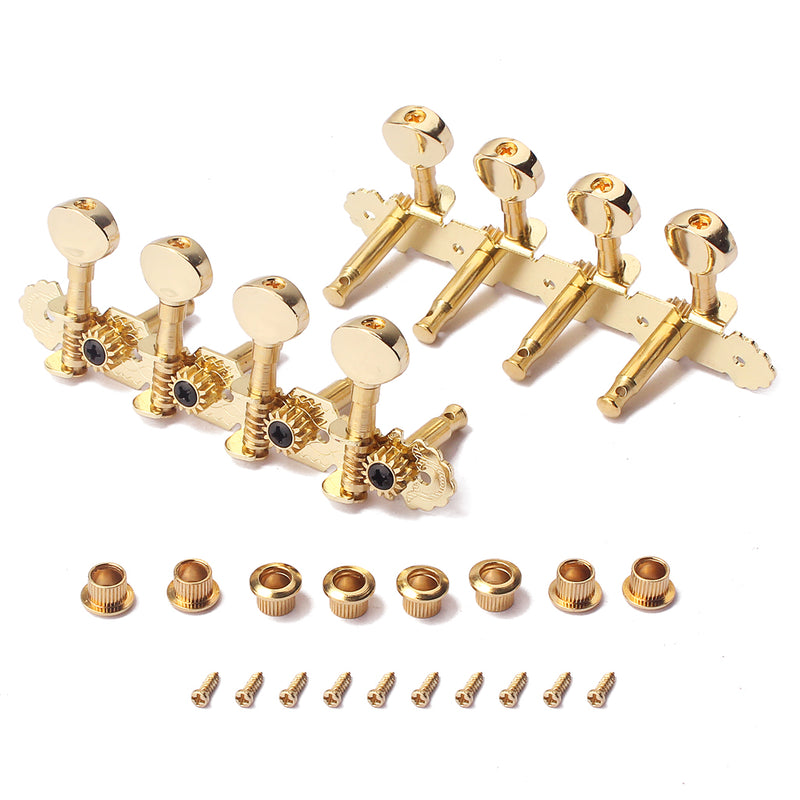 1 Set 4R4L Tuning Pegs Tuning Keys Tuner Gold for Mandolin 8 Strings Guitar Accessory 4.6 x 1.65 x 1.49inch