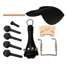 Violin Ebony Parts Set 4/4 Tuning Pegs with Chinrest Endpin Tailpiece Bridge Clamp