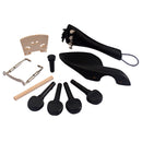Violin Ebony Parts Set 4/4 Tuning Pegs with Chinrest Endpin Tailpiece Bridge Clamp