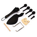 Violin Ebony Parts Set 4/4 Tuning Pegs with Chinrest Endpin Tailpiece Bridge Clamp