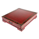Vintage Wooden Chinese Chess Dark Red Checkerboard 3D Chessman 32 Pieces Set