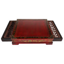 Vintage Wooden Chinese Chess Dark Red Checkerboard 3D Chessman 32 Pieces Set