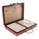 Chinese Antique Mahjong Board Game 144 Mahjong in 23x16.2x4.5cm Wooden Box