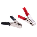 2 Red 2 Black 40A Medium Vehicle Car Insulated Battery Test Alligator Clamp
