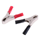 2 Red 2 Black 40A Medium Vehicle Car Insulated Battery Test Alligator Clamp