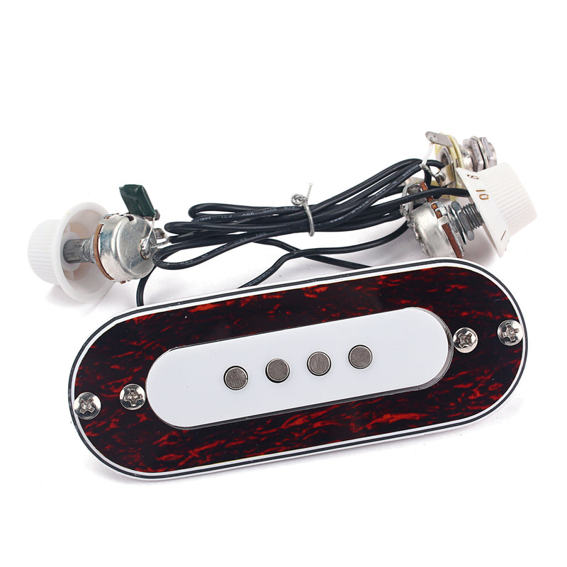 1 Set Prewired Guitar Sound Hole Pickup with Tone&Volume Pot Jack for 4 String Cigar Box Guitar