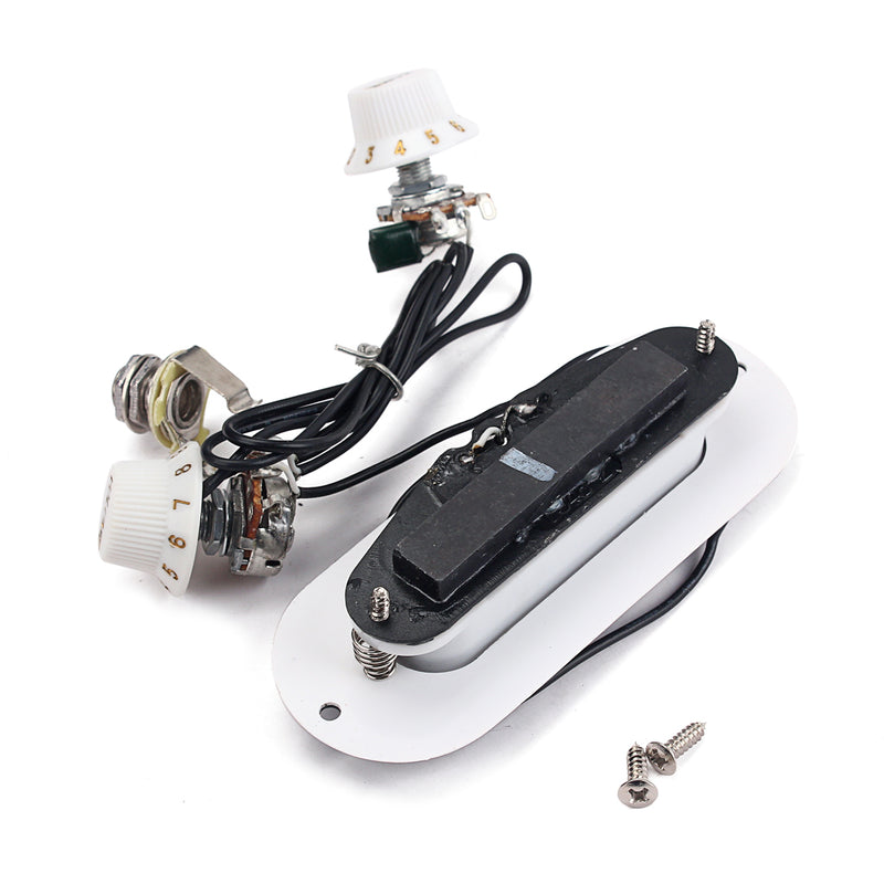 1 Set Prewired Guitar Sound Hole Pickup with Tone&Volume Pot Jack for 4 String Cigar Box Guitar
