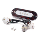 1 Set Prewired Guitar Sound Hole Pickup with Tone&Volume Pot Jack for 4 String Cigar Box Guitar