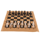 Chinese Antique Soldier Figures Chess Set Board w/ Pieces for Traveling Game