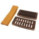 Chinese Antique Soldier Figures Chess Set Board w/ Pieces for Traveling Game
