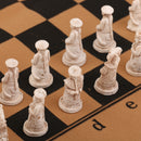 Chinese Antique Soldier Figures Chess Set Board w/ Pieces for Traveling Game