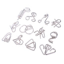 12Pcs/Set Chinese Ring Metal Wire Puzzle IQ Disentanglement Magic Brain Teaser Puzzles Game for Kids Adults Educational Toys Gifts
