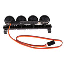 Roof Luggage Rack Light Bar 4 LED Spotlight for 1/10 RC Crawler Cars Black