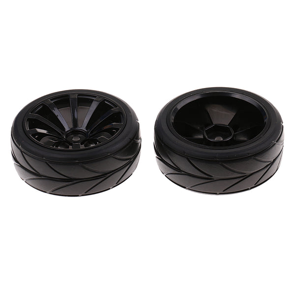 1/10 Flat Running RC Car Rubber Tires Plastic Wheel Hub for Traxxas HSP HPI