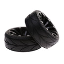 1/10 Flat Running RC Car Rubber Tires Plastic Wheel Hub for Traxxas HSP HPI