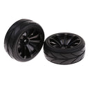 1/10 Flat Running RC Car Rubber Tires Plastic Wheel Hub for Traxxas HSP HPI