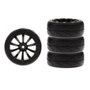 1/10 Flat Running RC Car Rubber Tires Plastic Wheel Hub for Traxxas HSP HPI