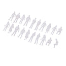 20Pcs 1/50 O Scale Unpainted Model People Miniature Figures Architectural Model Human Plastic Scene Simulation