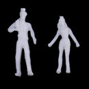 20Pcs 1/100 HO Scale Unpainted Model People Miniature Figures Architectural Model Human Plastic Scene Simulation