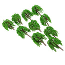10pcs 1:150 Plastic Willow Trees Model Street Train Railway Scenery Layout N