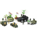 Military Combat Base Scene Building Toy Soldier Figure Tent Plane Tank Model Kids