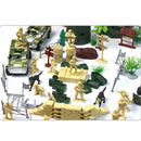 Military Combat Base Scene Building Toy Soldier Figure Tent Plane Tank Model Kids