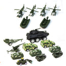 Military Combat Base Scene Building Toy Soldier Figure Tent Plane Tank Model Kids