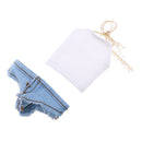 1/6 Scale Hot Girl Mini Jeans & Tank Top Set for 12 inch Female Figures Body