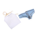 1/6 Scale Hot Girl Mini Jeans & Tank Top Set for 12 inch Female Figures Body