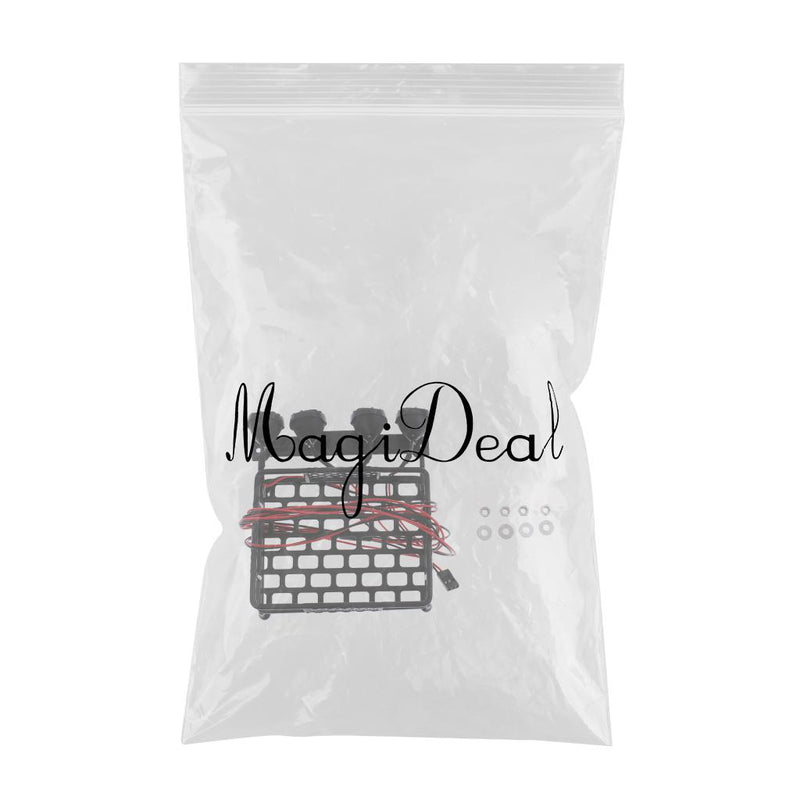 1/10 Metal Roof Rack Cargo Carrier+White LED Lamp Light for RC Axial SCX10