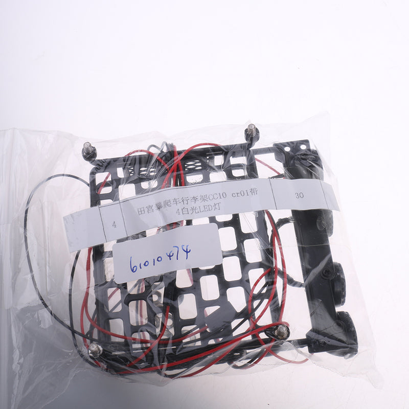 1/10 Metal Roof Rack Cargo Carrier+White LED Lamp Light for RC Axial SCX10