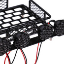1/10 Metal Roof Rack Cargo Carrier+White LED Lamp Light for RC Axial SCX10