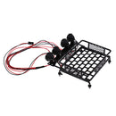 1/10 Metal Roof Rack Cargo Carrier+White LED Lamp Light for RC Axial SCX10