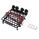 1/10 Metal Roof Rack Cargo Carrier+White LED Lamp Light for RC Axial SCX10