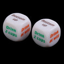 2Pcs Six Sided Dice Creative Beer Drinking Decider for Party Drink Props Toy