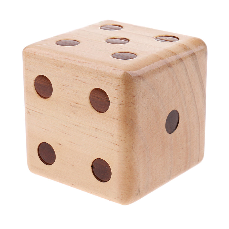 1 Piece Six Side Crafted 3.5-inch Big Wooden Yard Dice With Rounded Corner
