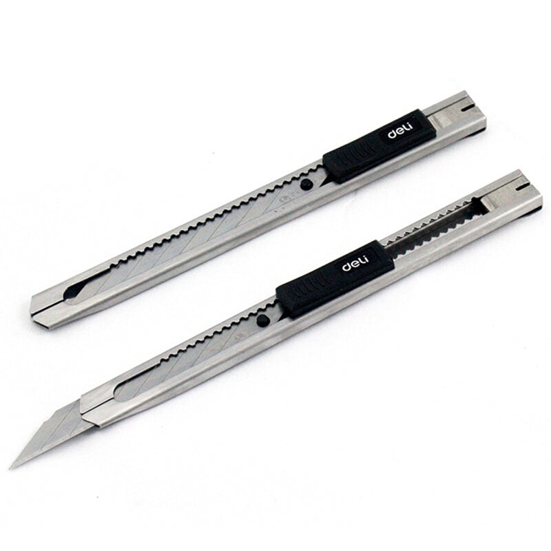 XIAOMI Ecosystem Deli 2034 1 Piece Retractable Utility Cutter Metal Carving DIY Craft Lockable Paper Leather Cloth Cutter Art Work Cutting tools