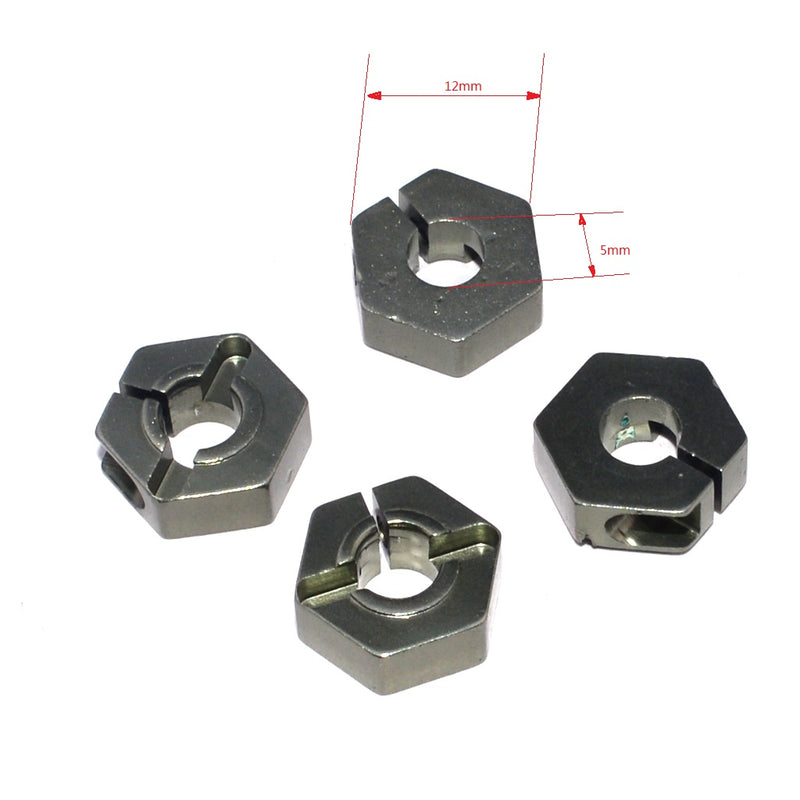 1/10 RC Vehicle Upgarde Part Wheel Hex Hub Adapter 12x5mm for HSP HPI - Gray