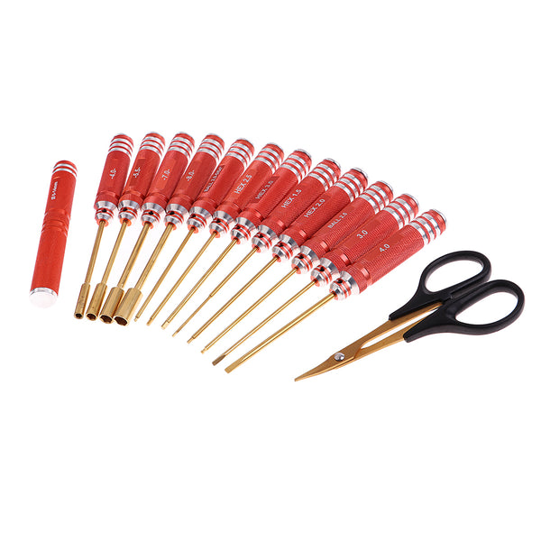 1 Set 14 in 1 Tool Kit Screwdriver Pliers with Box for RC Helicopter Car Airplane and more