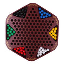 Wooden Chinese Checkers Hexagon Checkers Puzzle Game Family Travel Game Set