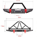 Metal Front & Rear Bumper w Lights for 1/10 Axial SCX10 90046 RC Crawler Car